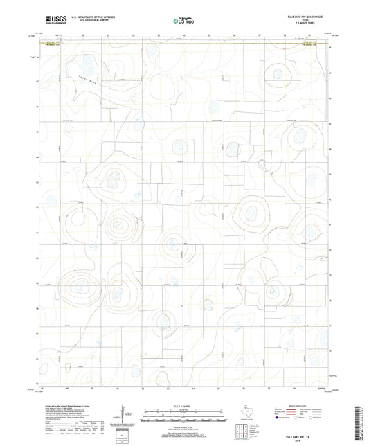 Tule Lake NW Texas US Topo Map Image
