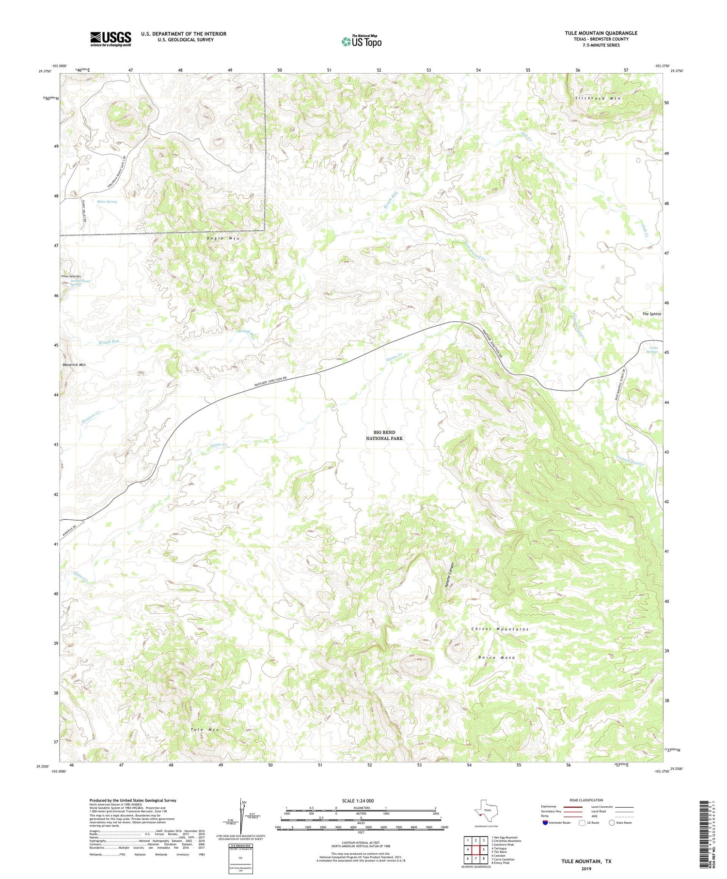 Tule Mountain Texas US Topo Map Image