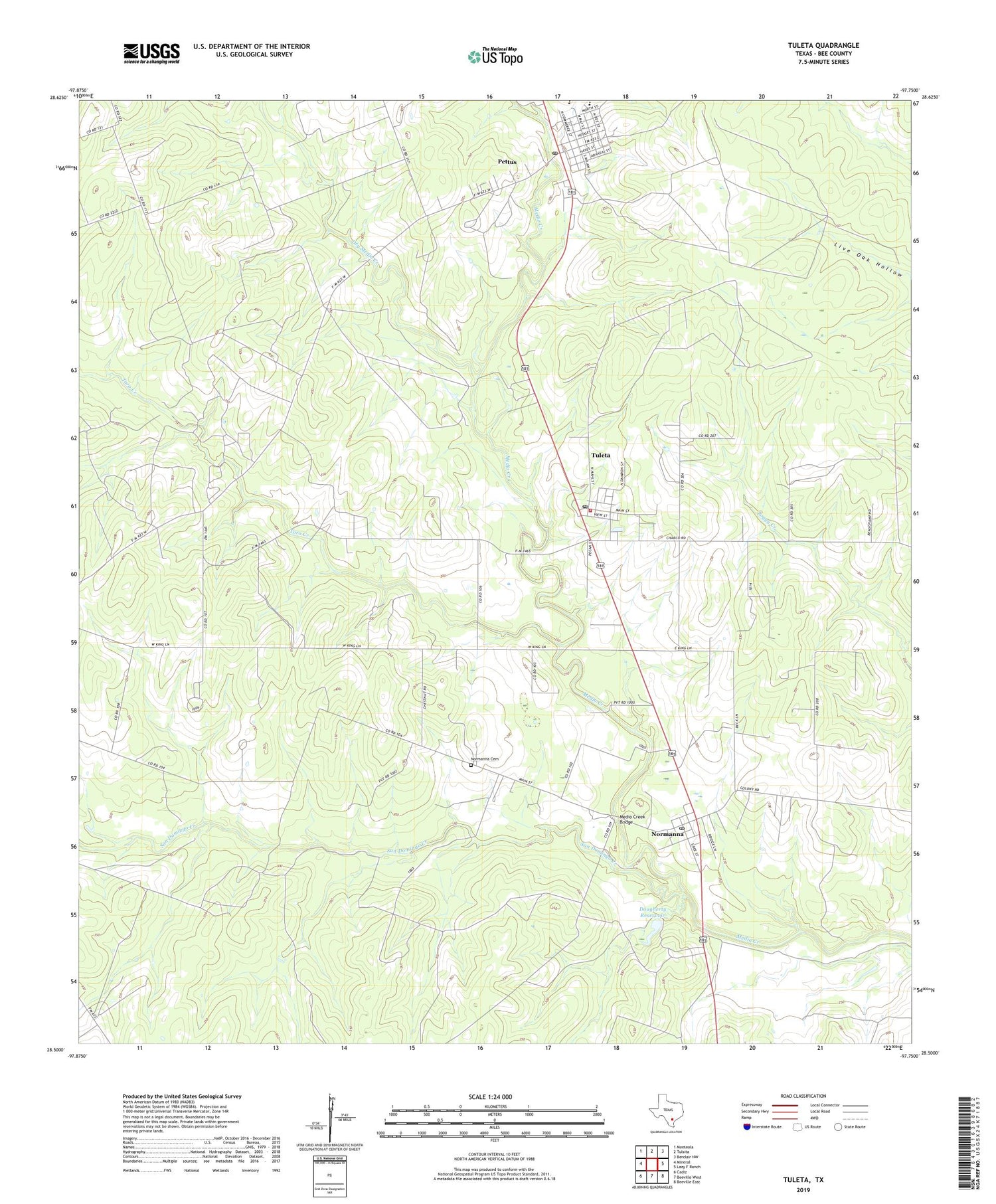 Tuleta Texas US Topo Map Image