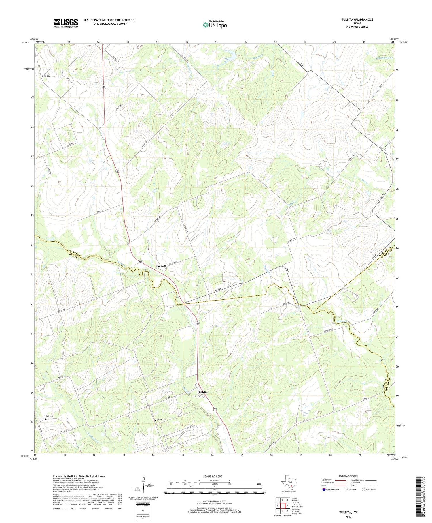 Tulsita Texas US Topo Map Image