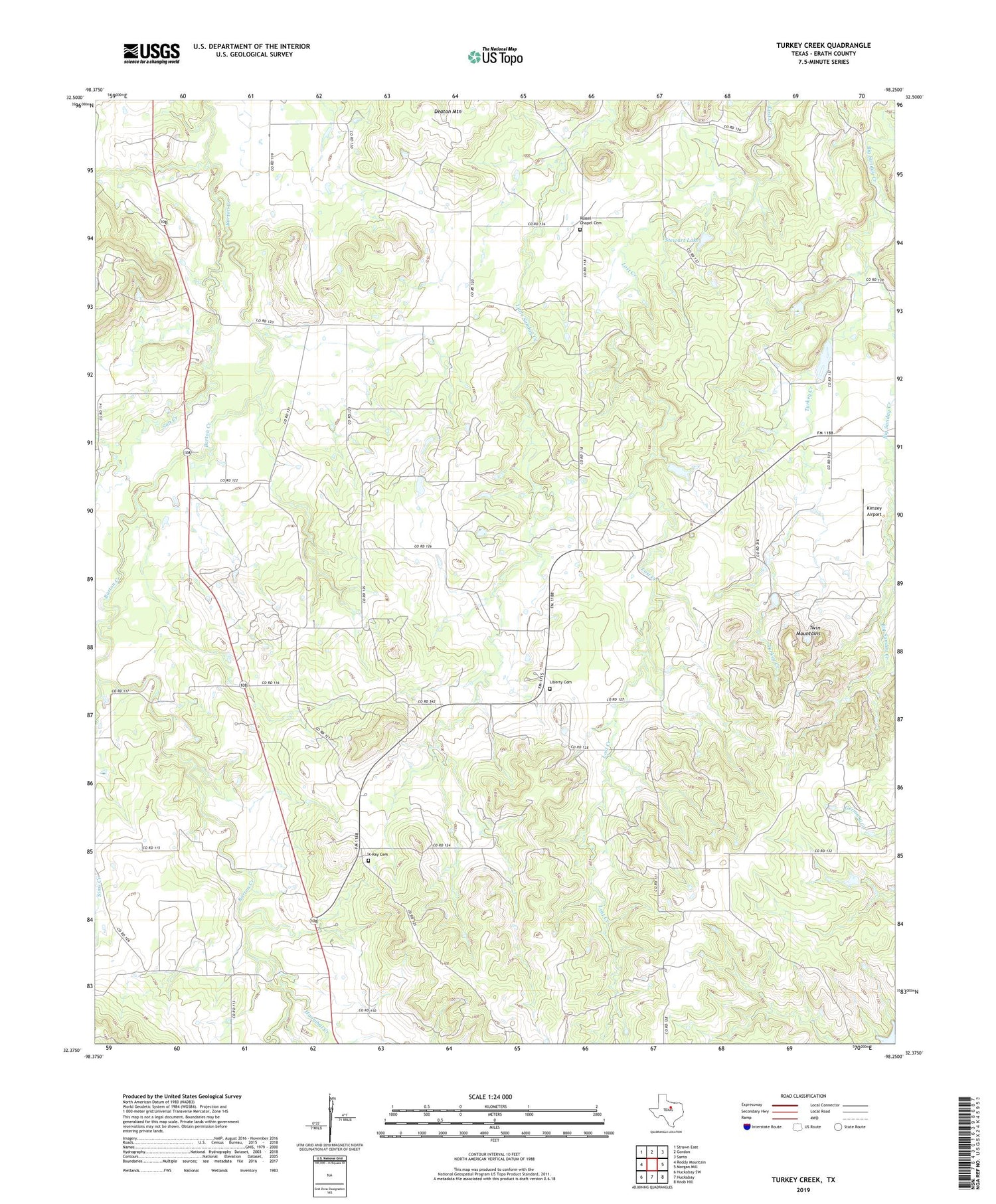 Turkey Creek Texas US Topo Map Image