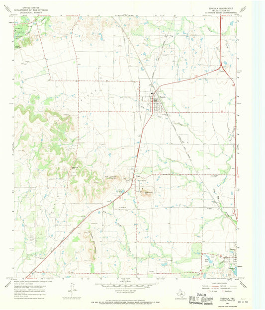 Classic USGS Tuscola Texas 7.5'x7.5' Topo Map Image