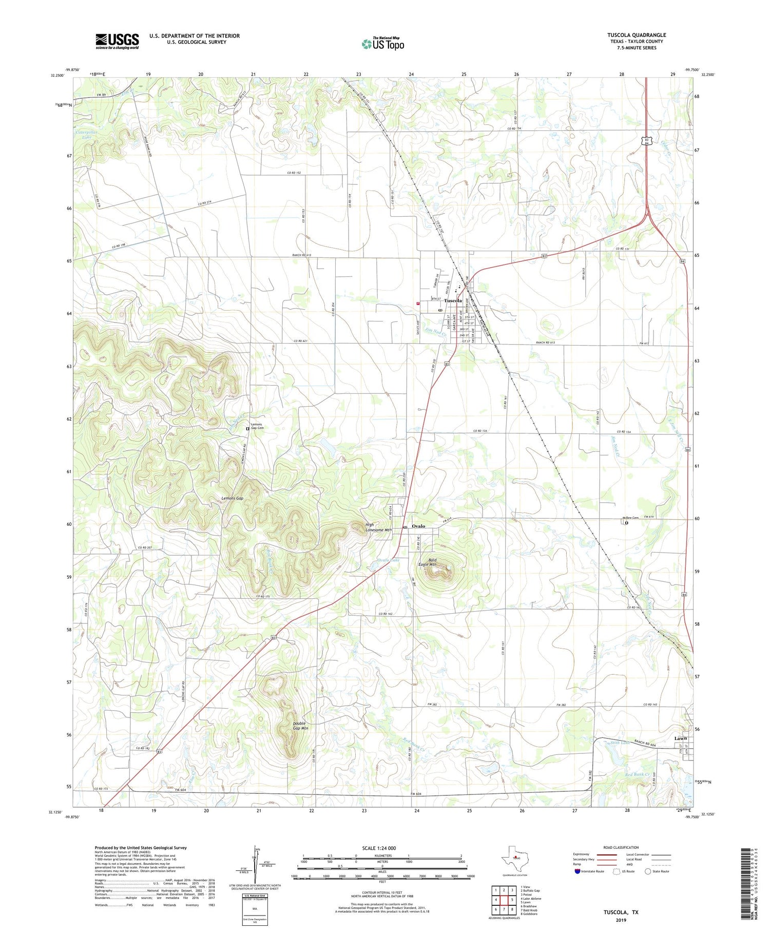 Tuscola Texas US Topo Map Image
