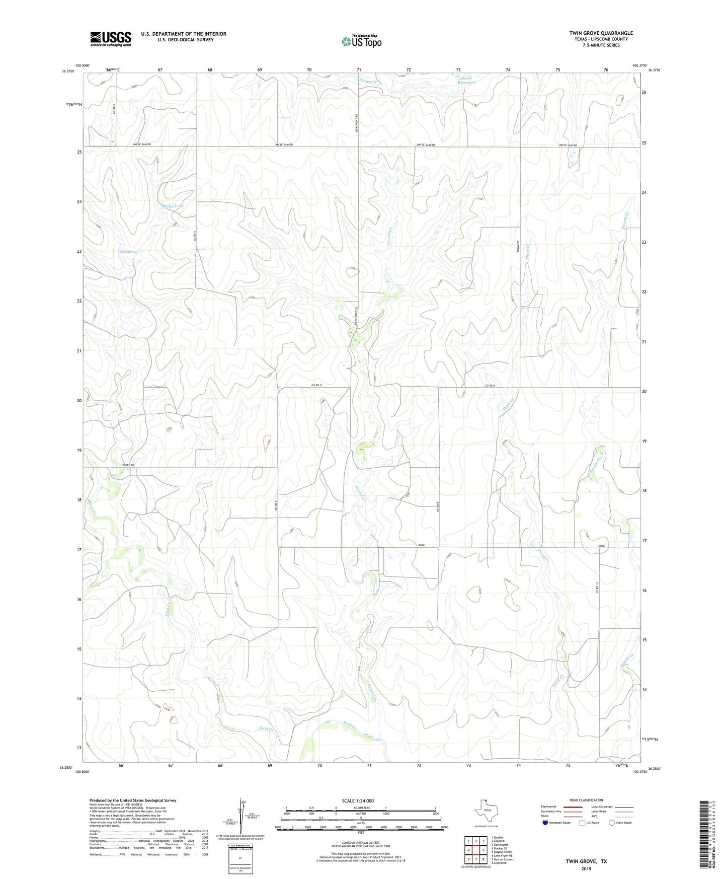 Twin Grove Texas US Topo Map Image