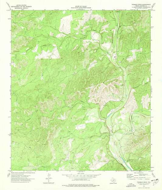 Classic USGS Twomile Draw Texas 7.5'x7.5' Topo Map Image
