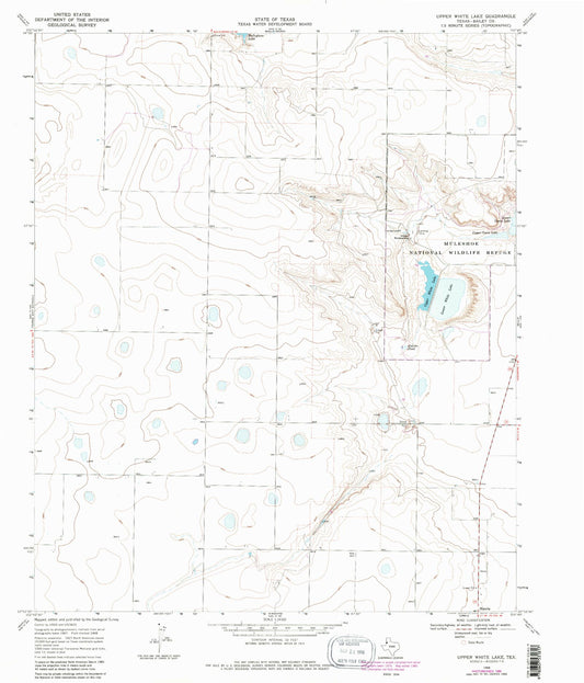 Classic USGS Upper White Lake Texas 7.5'x7.5' Topo Map Image