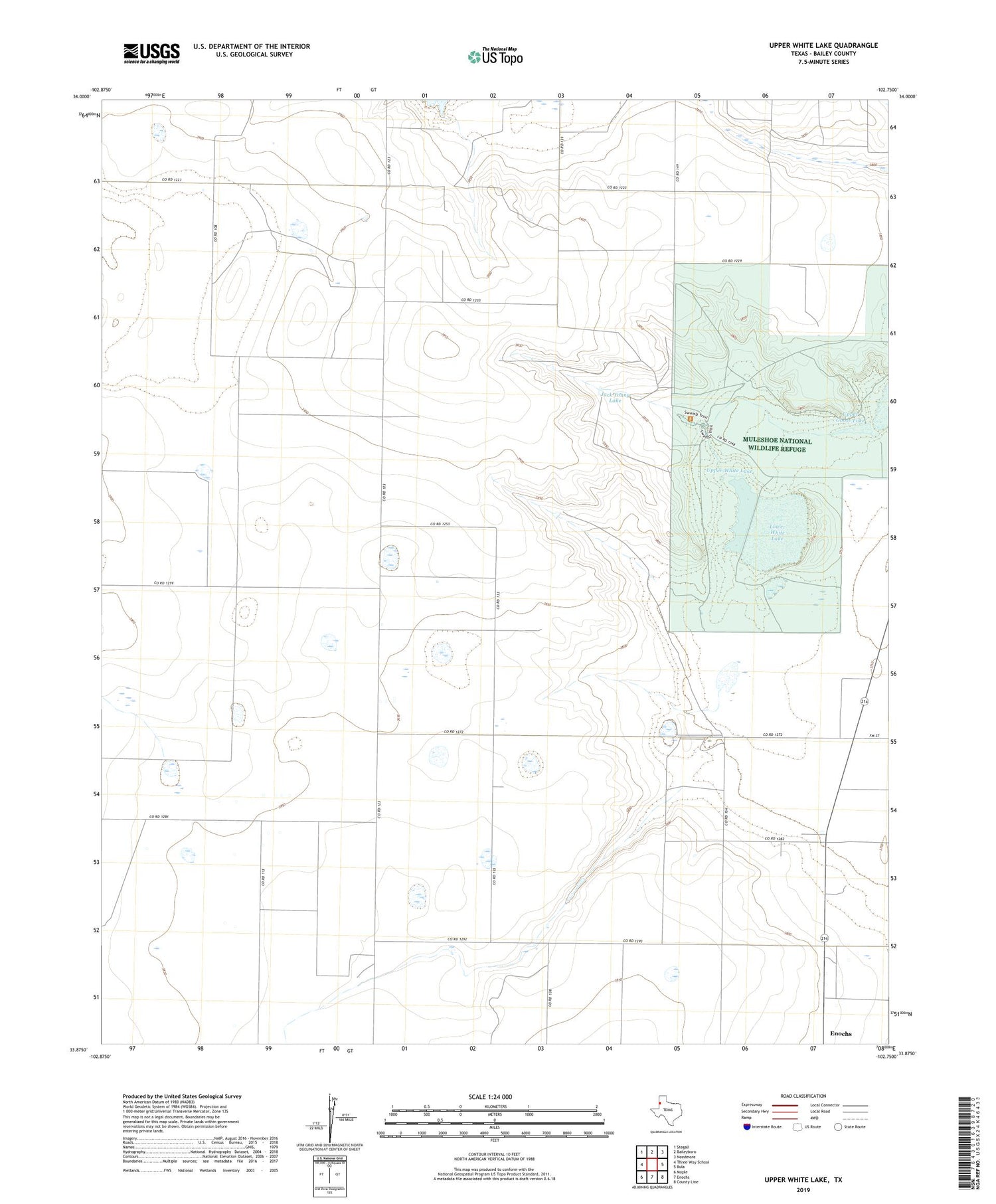 Upper White Lake Texas US Topo Map Image