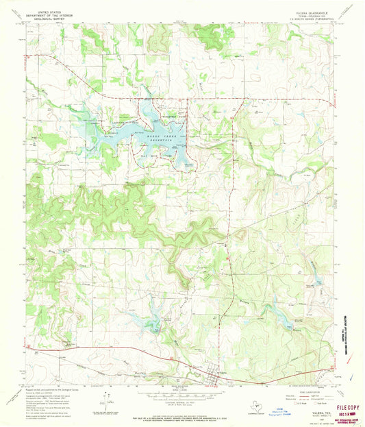 Classic USGS Valera Texas 7.5'x7.5' Topo Map Image