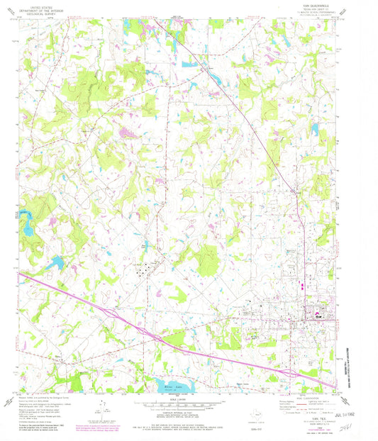 Classic USGS Van Texas 7.5'x7.5' Topo Map Image