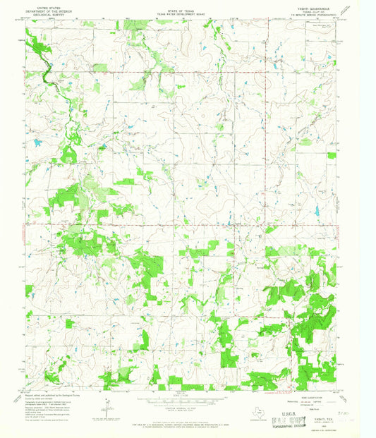Classic USGS Vashti Texas 7.5'x7.5' Topo Map Image