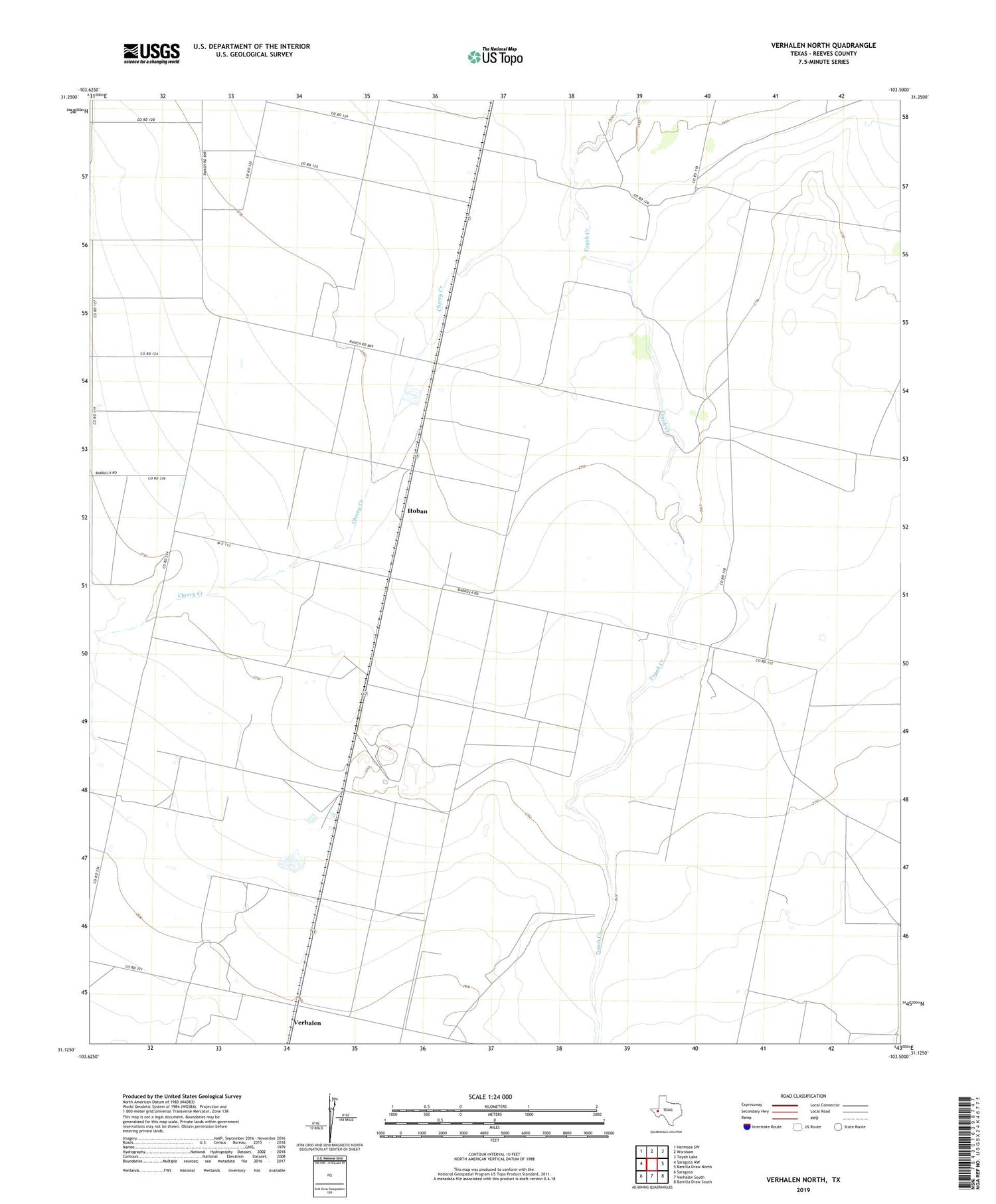 Verhalen North Texas US Topo Map Image