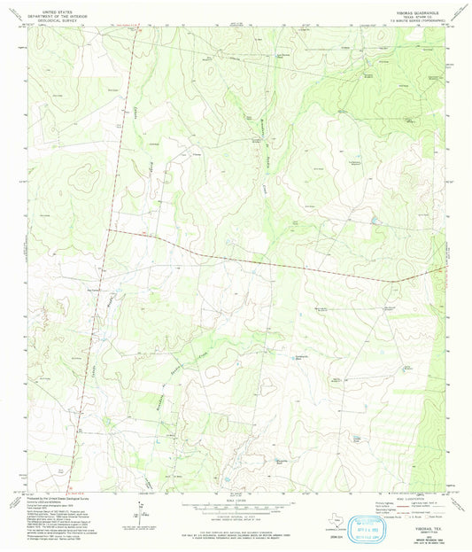 Classic USGS Viboras Texas 7.5'x7.5' Topo Map Image