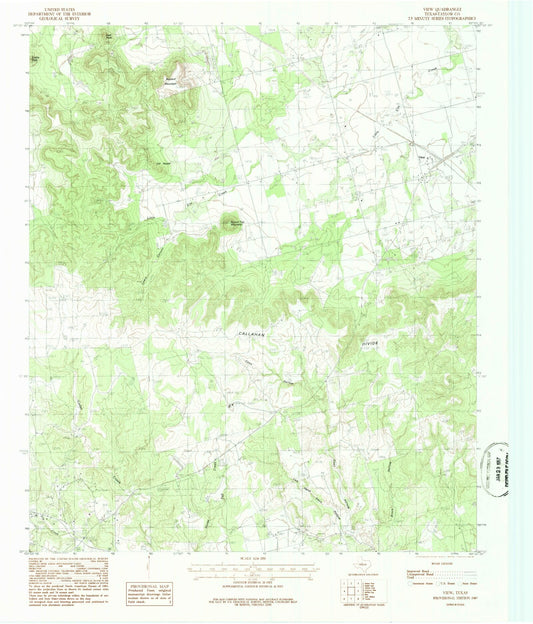 Classic USGS View Texas 7.5'x7.5' Topo Map Image