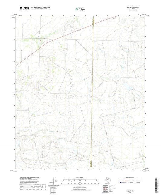 Vincent Texas US Topo Map Image