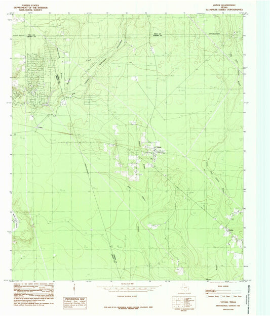 Classic USGS Votaw Texas 7.5'x7.5' Topo Map Image