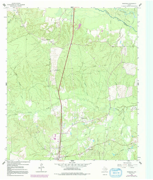 Classic USGS Wakefield Texas 7.5'x7.5' Topo Map Image