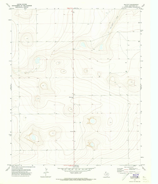 Classic USGS Walcott Texas 7.5'x7.5' Topo Map Image