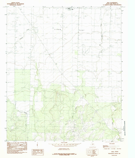 Classic USGS Wall Texas 7.5'x7.5' Topo Map Image