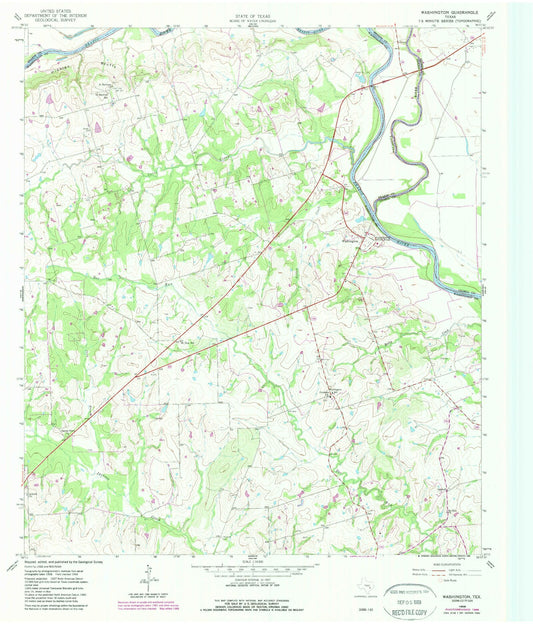Classic USGS Washington Texas 7.5'x7.5' Topo Map Image