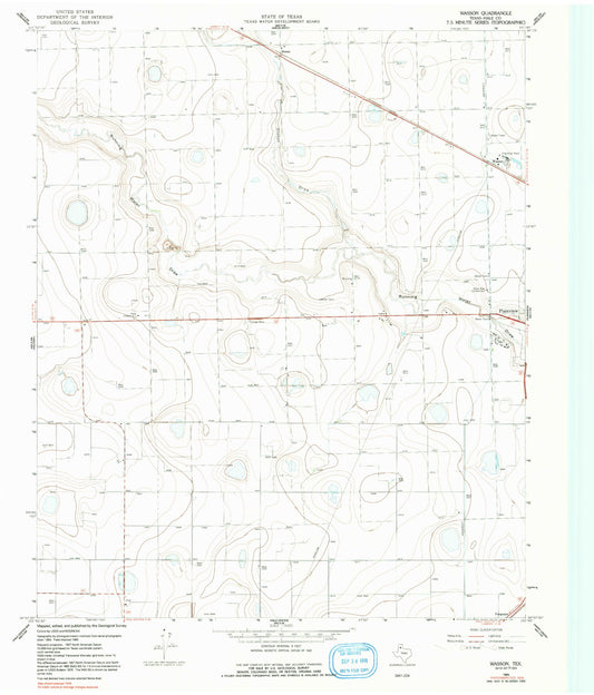Classic USGS Wasson Texas 7.5'x7.5' Topo Map Image