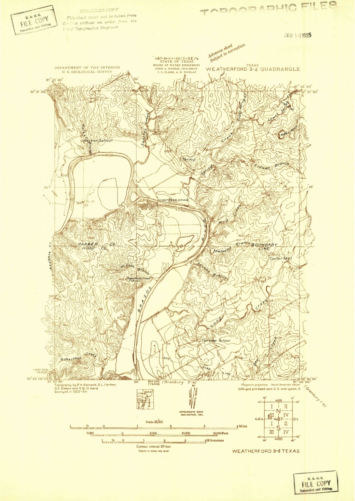 Classic USGS Tin Top Texas 7.5'x7.5' Topo Map Image