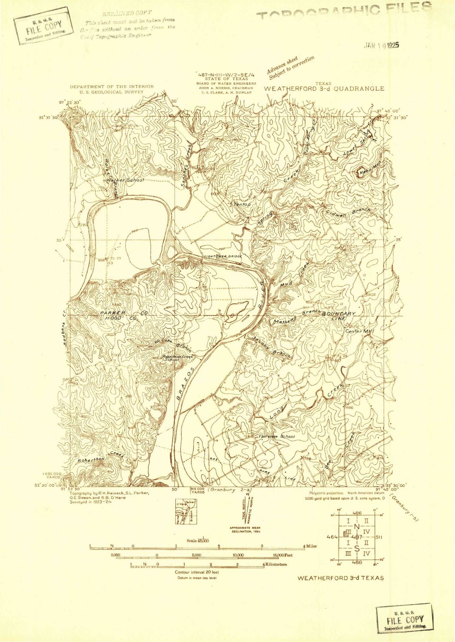 Classic USGS Tin Top Texas 7.5'x7.5' Topo Map Image