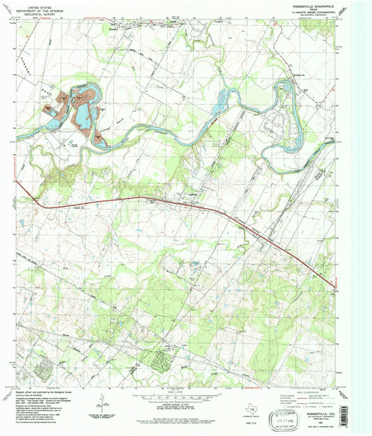Classic USGS Webberville Texas 7.5'x7.5' Topo Map Image
