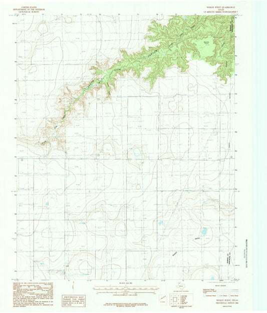 Classic USGS Wesley Point Texas 7.5'x7.5' Topo Map Image