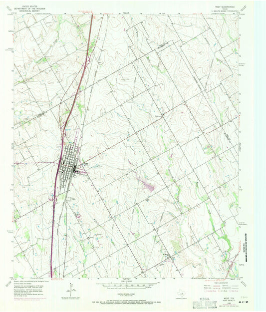Classic USGS West Texas 7.5'x7.5' Topo Map Image
