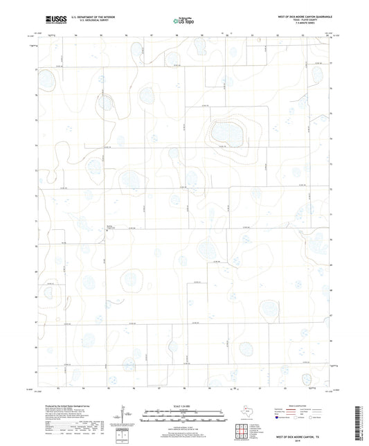West of Dick Moore Canyon Texas US Topo Map Image