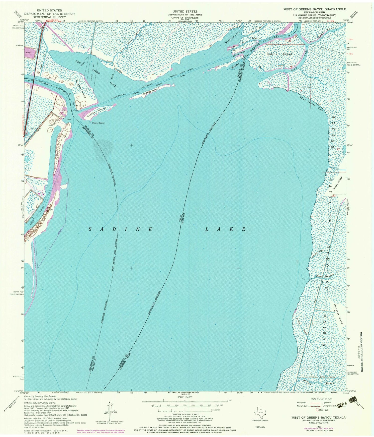 Classic USGS West of Greens Bayou Texas 7.5'x7.5' Topo Map Image