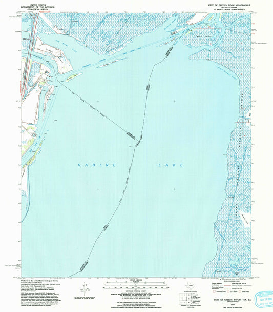 Classic USGS West of Greens Bayou Texas 7.5'x7.5' Topo Map Image