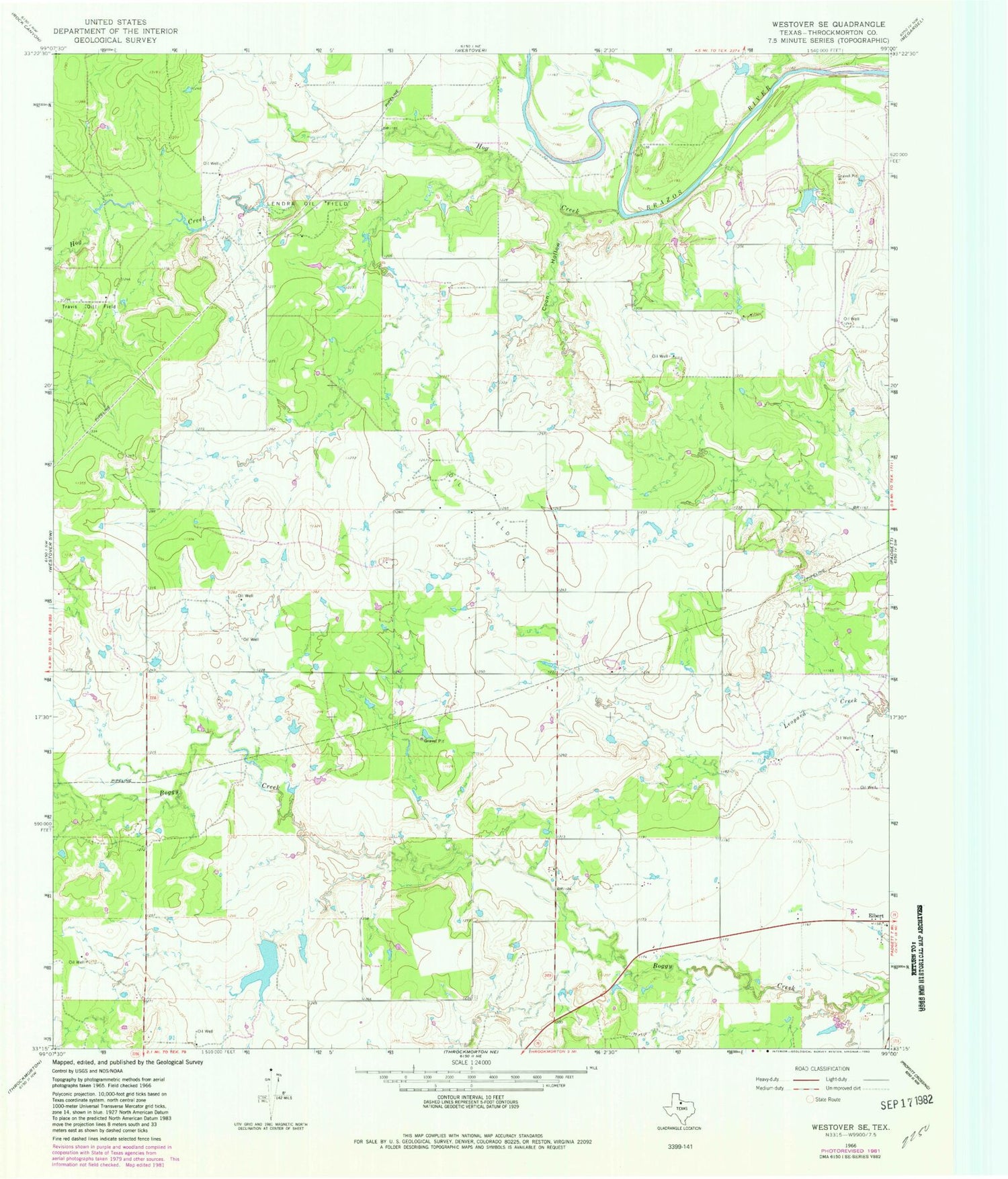 Classic USGS Westover SE Texas 7.5'x7.5' Topo Map Image