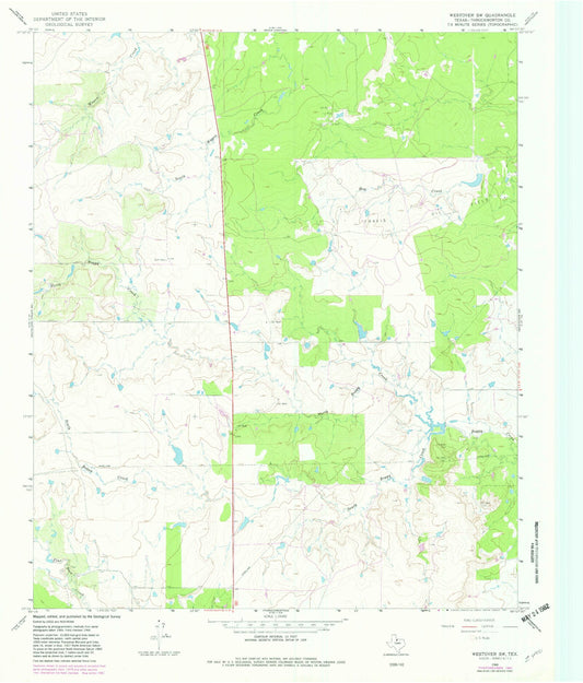 Classic USGS Westover SW Texas 7.5'x7.5' Topo Map Image