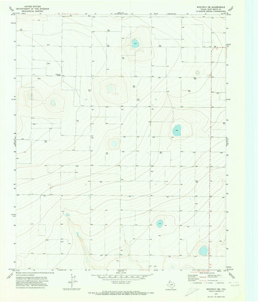 Classic USGS Westway NE Texas 7.5'x7.5' Topo Map Image