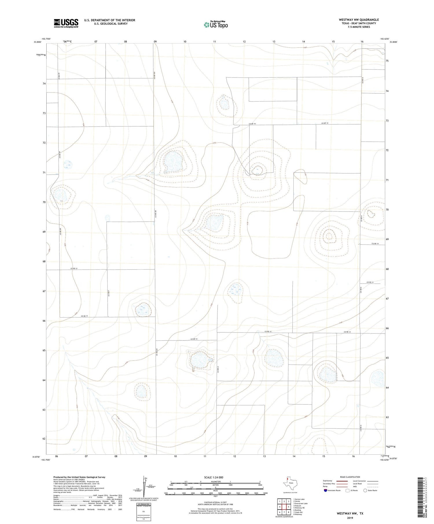 Westway NW Texas US Topo Map Image
