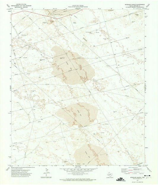 Classic USGS Wheeler Ranch Texas 7.5'x7.5' Topo Map Image