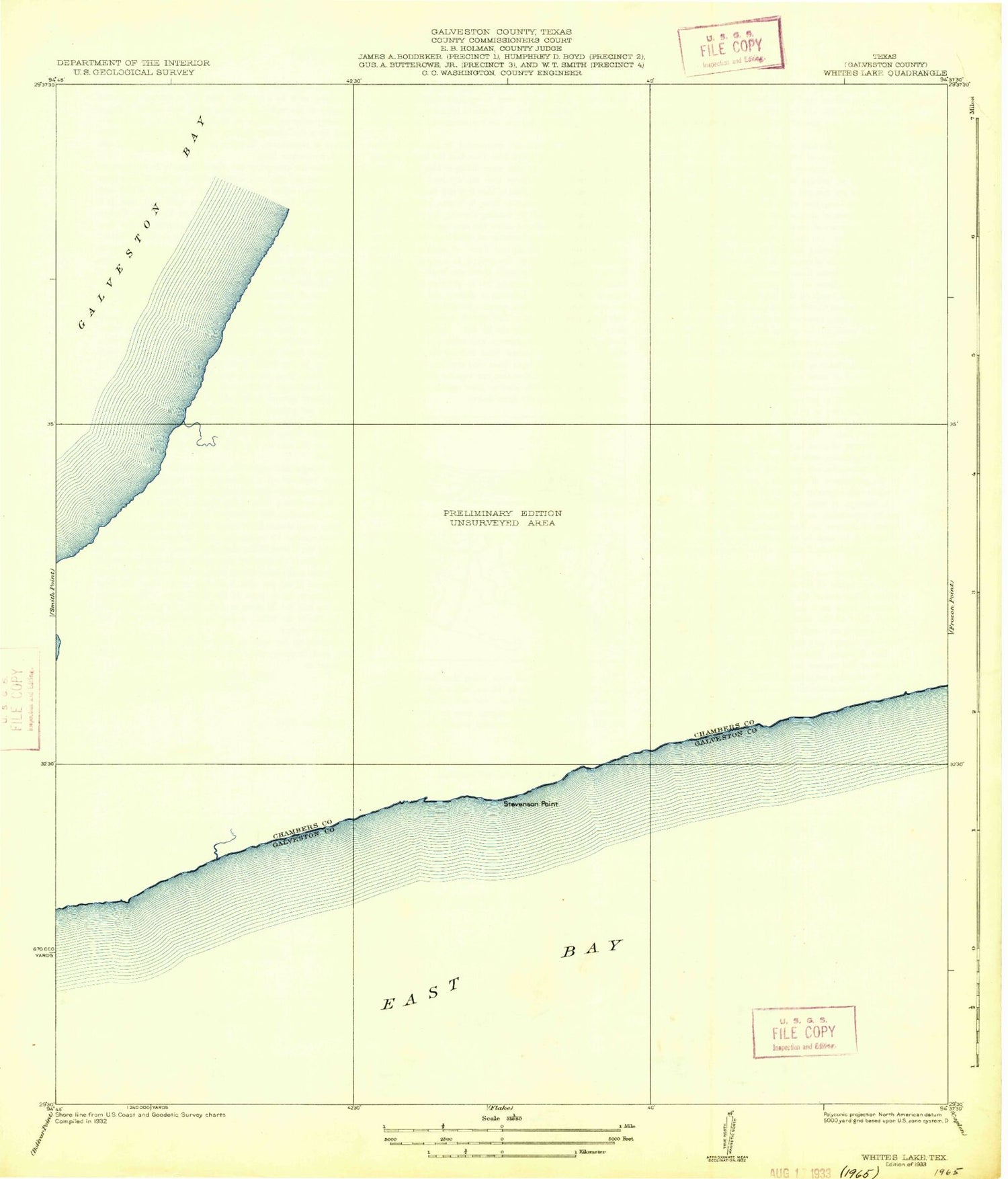 Classic USGS Lake Stephenson Texas 7.5'x7.5' Topo Map Image