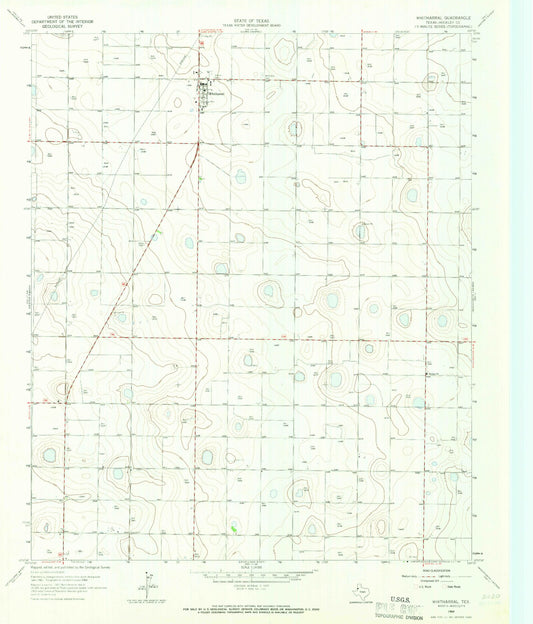 Classic USGS Whitharral Texas 7.5'x7.5' Topo Map Image