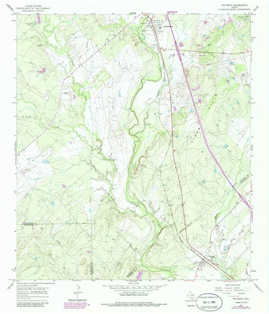 Classic USGS Whitsett Texas 7.5'x7.5' Topo Map Image