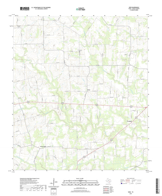 Wied Texas US Topo Map Image