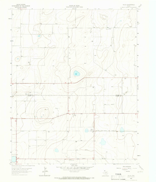 Classic USGS Wilco Texas 7.5'x7.5' Topo Map Image
