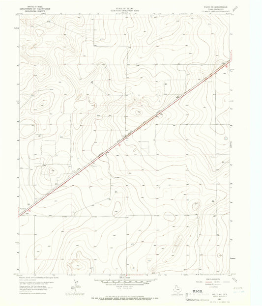 Classic USGS Wilco NE Texas 7.5'x7.5' Topo Map Image