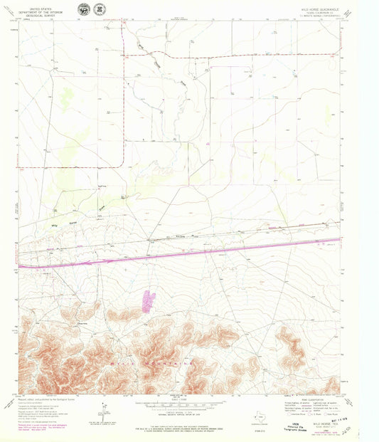 Classic USGS Wild Horse Texas 7.5'x7.5' Topo Map Image