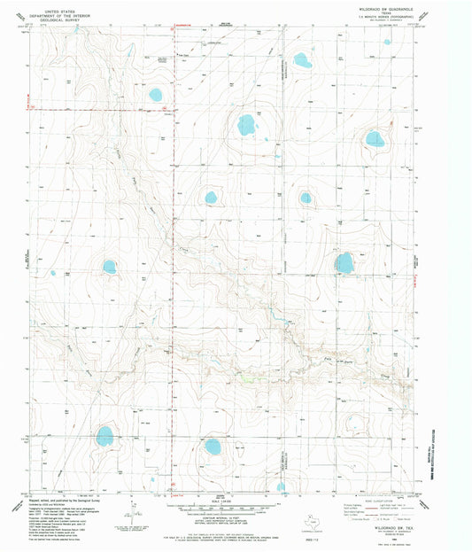 Classic USGS Wildorado SW Texas 7.5'x7.5' Topo Map Image