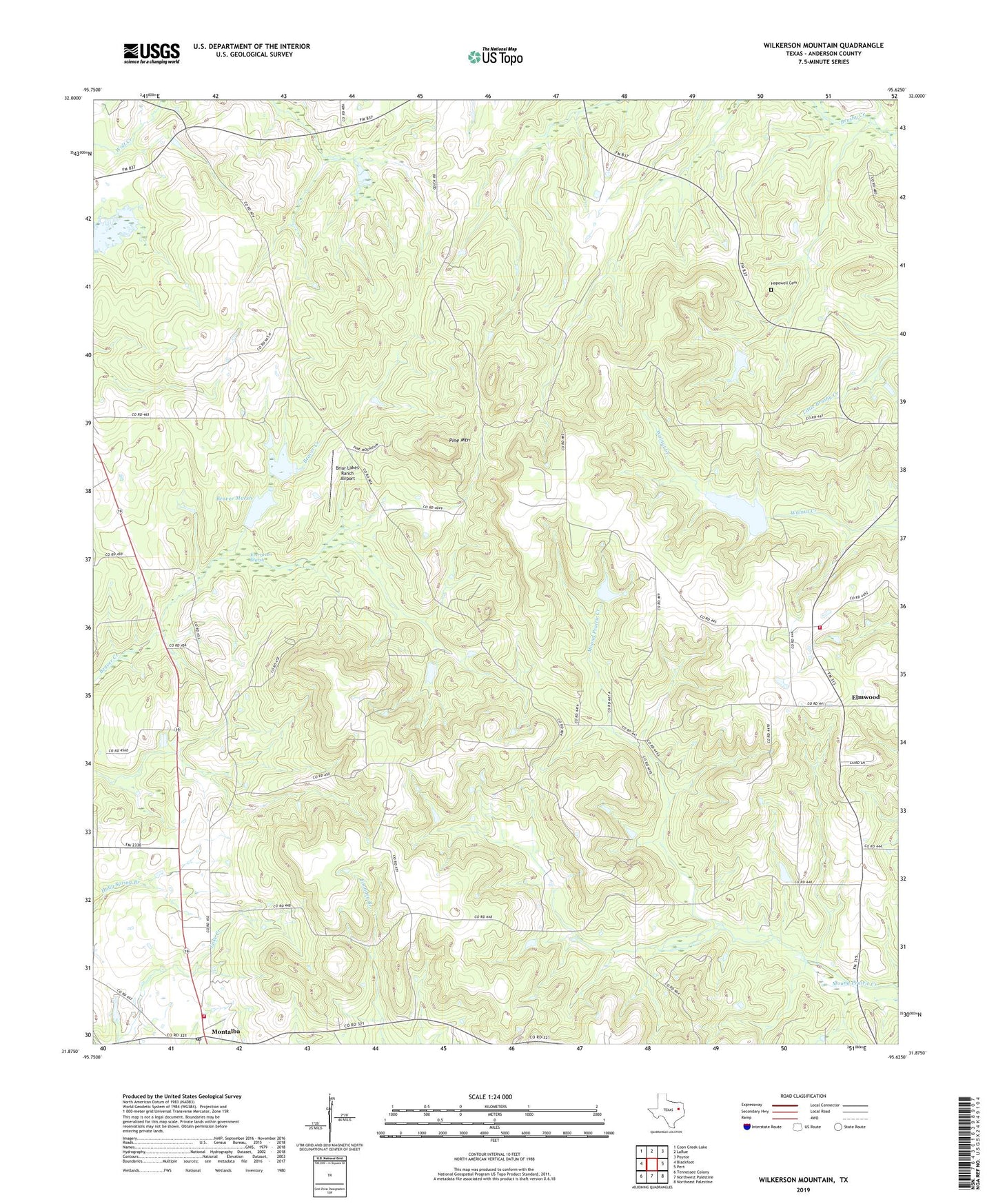 Wilkerson Mountain Texas US Topo Map Image