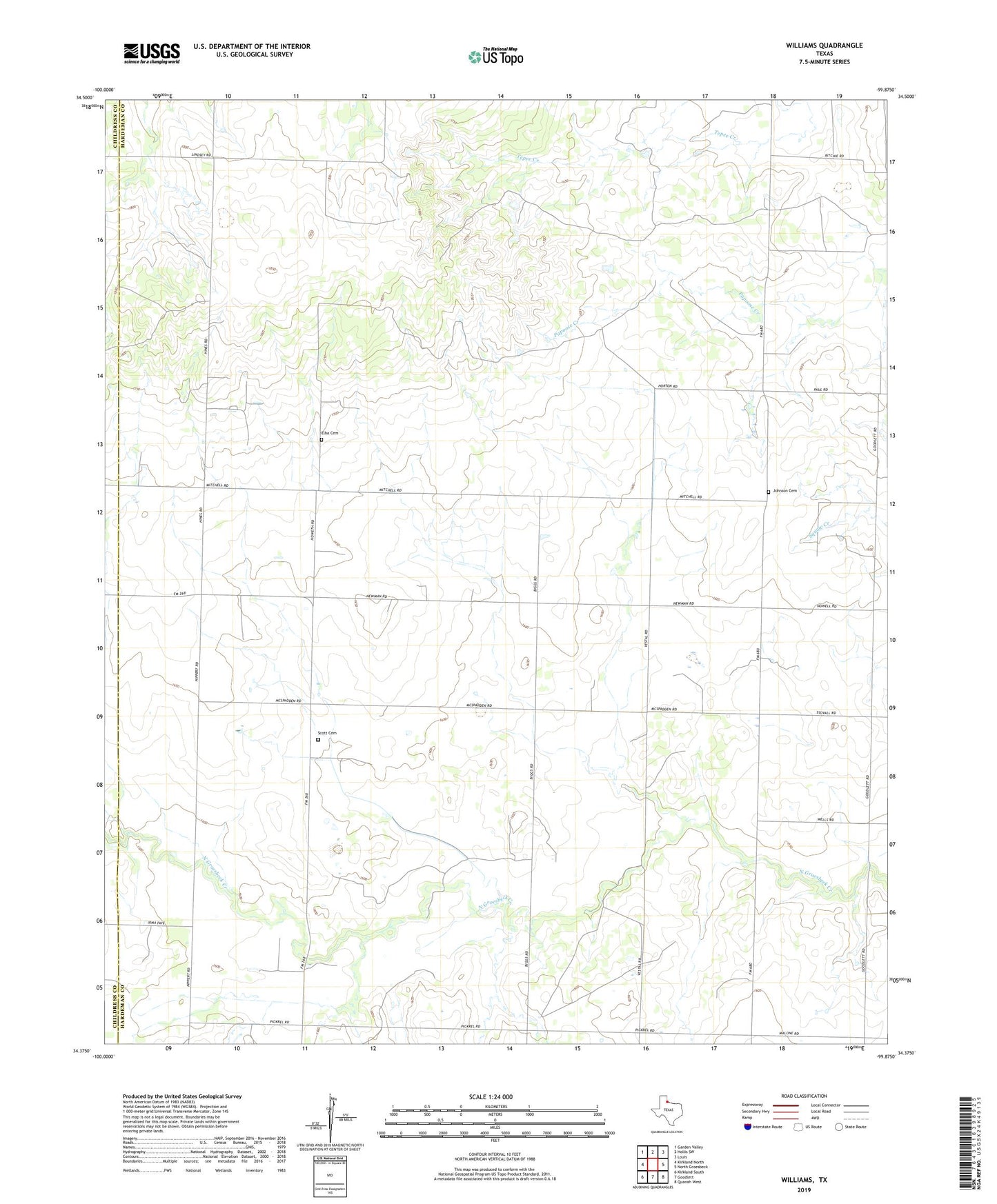 Williams Texas US Topo Map Image