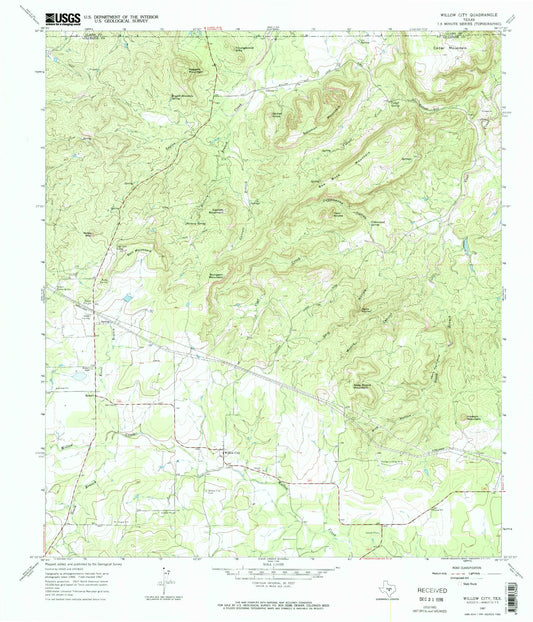 Classic USGS Willow City Texas 7.5'x7.5' Topo Map Image