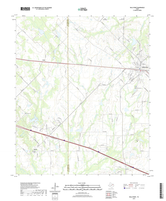 Wills Point Texas US Topo Map Image