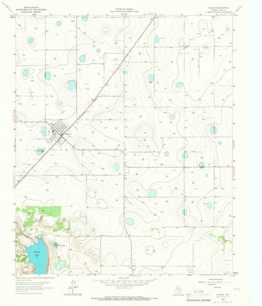 Classic USGS Wilson Texas 7.5'x7.5' Topo Map Image